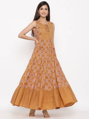 Mustard Cotton stitched   kurta 1