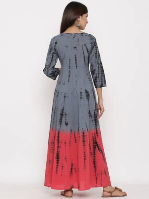 Grey Cotton stitched   kurta 2