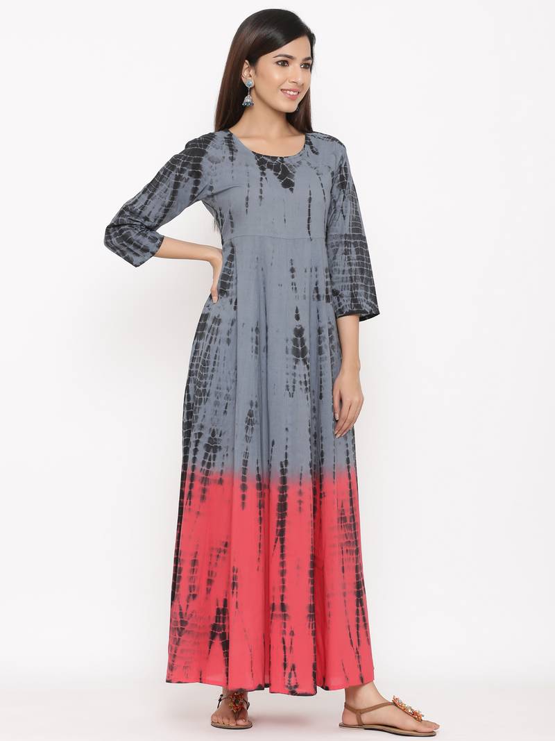 Grey Cotton stitched   kurta