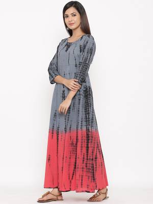 Grey Cotton stitched   kurta 4