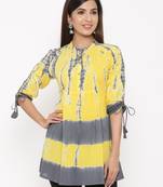 Yellow Cotton stitched   kurta