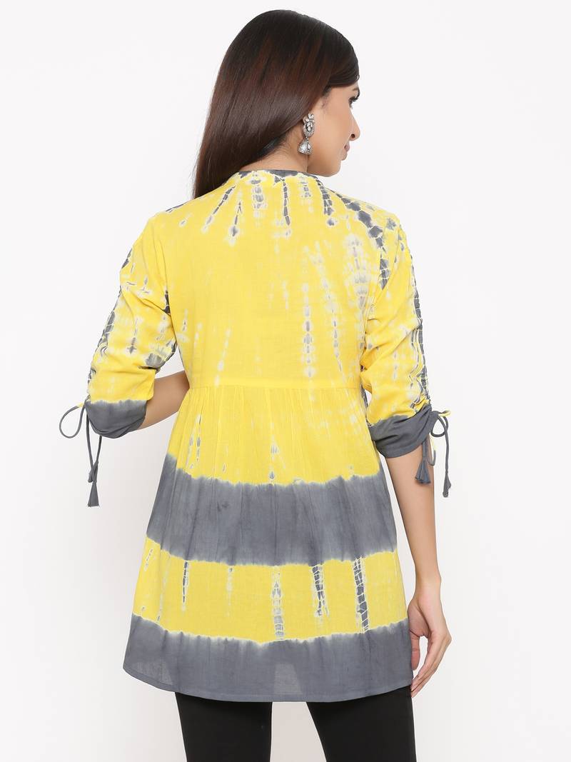 Yellow Cotton stitched   kurta