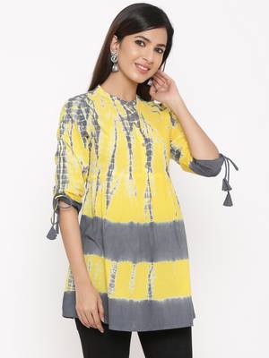 Yellow Cotton stitched   kurta 4