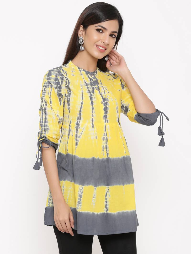 Yellow Cotton stitched   kurta