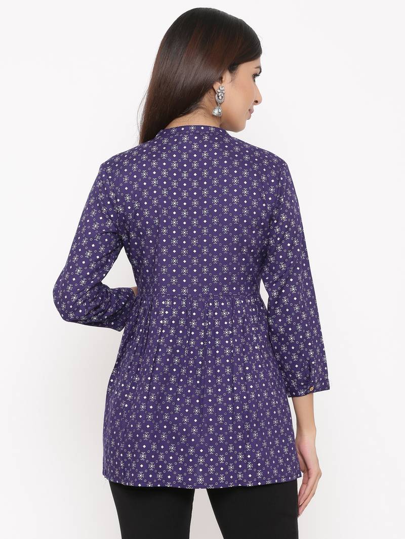 Purple Rayon stitched   kurta