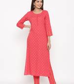 Pink Rayon stitched   Kurta with     Palazzo
