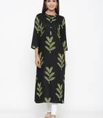 Black Rayon stitched   kurta
