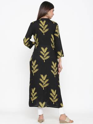 Black Rayon stitched   kurta 2