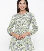 Off-white Rayon stitched   kurta