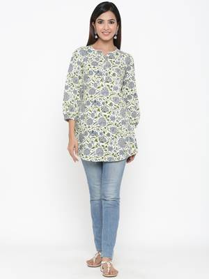 Off-white Rayon stitched   kurta 4