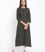 Black Rayon stitched   kurta