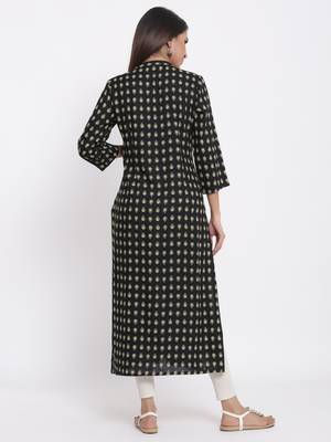 Black Rayon stitched   kurta 2