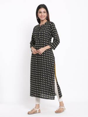 Black Rayon stitched   kurta 3