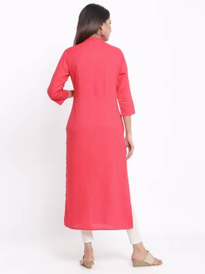 Peach Rayon stitched   kurta 2
