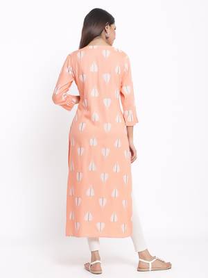 Orange Rayon stitched   kurta 2