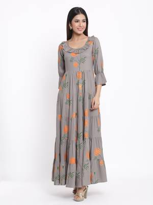 Grey Rayon stitched   kurta 1