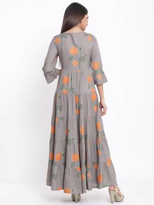 Grey Rayon stitched   kurta 2