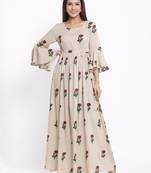 Off-white Rayon stitched   kurta