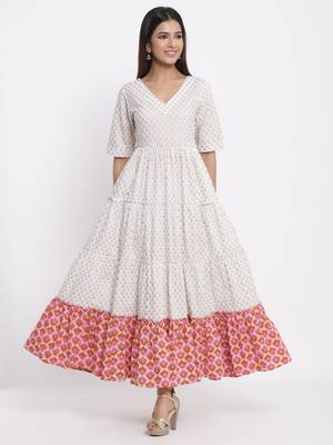 White Cotton stitched   kurta 1