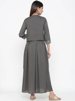 Grey Rayon stitched   kurta 2