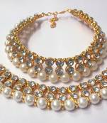 Golden Big Stone Pearl Anklet