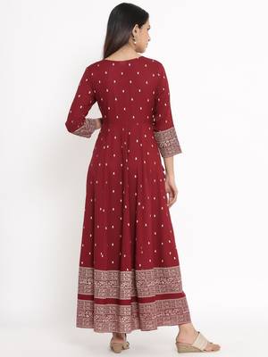 Maroon Rayon stitched   kurta 2