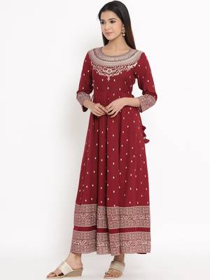 Maroon Rayon stitched   kurta 3