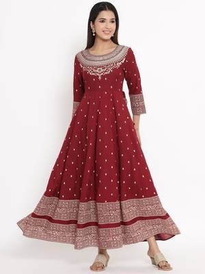 Maroon Rayon stitched   kurta 4