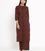 Black Cotton stitched   Kurta with     Palazzo
