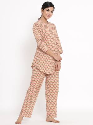 Beige Cotton stitched   TOP with     Palazzo 3