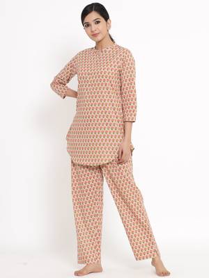Beige Cotton stitched   TOP with     Palazzo 4