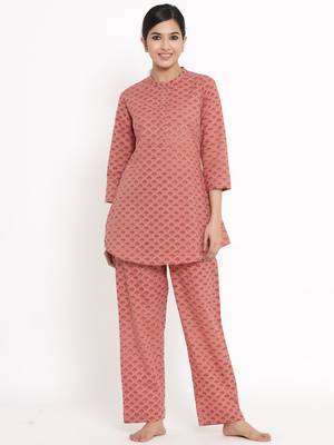 Peach Cotton stitched   TOP with     Palazzo 1