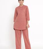 Peach Cotton stitched   TOP with     Palazzo