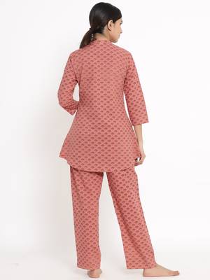 Peach Cotton stitched   TOP with     Palazzo 2
