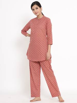 Peach Cotton stitched   TOP with     Palazzo 3