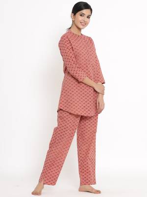 Peach Cotton stitched   TOP with     Palazzo 4