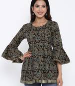 Brown Cotton stitched   kurta