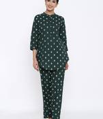 GREEN Cotton stitched   TOP with     Palazzo