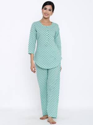Blue Cotton stitched   TOP with     Palazzo 1