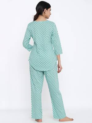 Blue Cotton stitched   TOP with     Palazzo 2