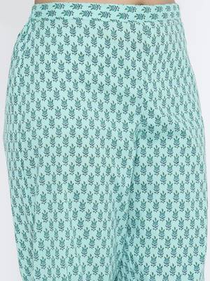 Blue Cotton stitched   TOP with     Palazzo 4