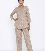 Cream Cotton stitched   TOP with     Palazzo