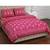 Pink  PURE COTTON  JAIPURI EHTNIC KING SIZE DOUBLE BED SHEET WITH PILLOW COVER
