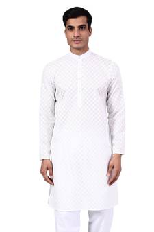 White plain cotton men-kurtas