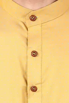 Yellow plain cotton men-kurtas