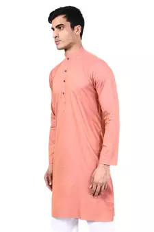 Pink plain cotton men-kurtas