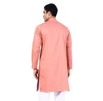 Pink plain cotton men-kurtas 3