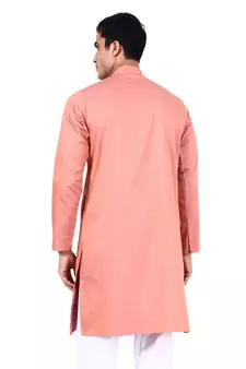 Pink plain cotton men-kurtas
