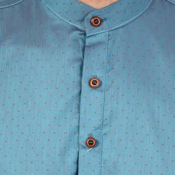 Blue plain cotton men-kurtas 5