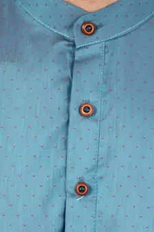 Blue plain cotton men-kurtas
